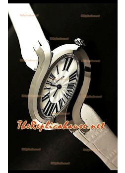 Delices De Cartier Ladies Replica Watch in White Leather