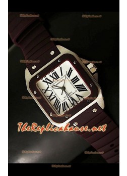 Cartier Santos 100 Swiss Ladies Automatic Watch in Black - 33MM