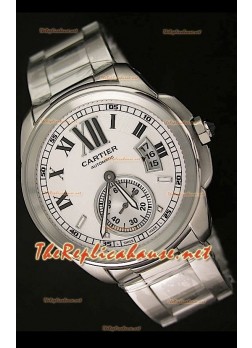 Calibre De Cartier Japanese Automatic Watch in White Dial