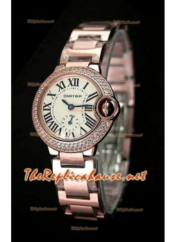 Ballon De Cartier Ladies Watch in Pink Gold - Swiss Watch