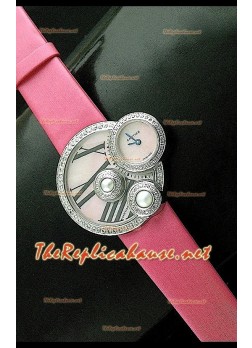 Perles de Cartier Swiss Ladies Watch in Stainless Steel Pink Strap