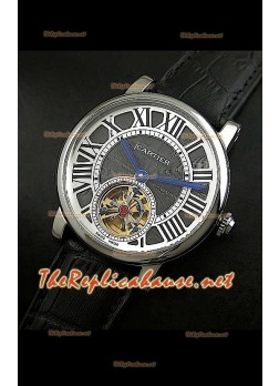 Cartier Calibre Japanese Tourbillon Black Strap Watch