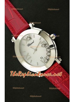 Chopard Happy Sport Ladies Japanese Watch in Red Leather Strap