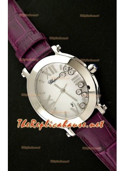 Chopard Happy Sport Ladies Japanese Watch in Purple Leather Strap