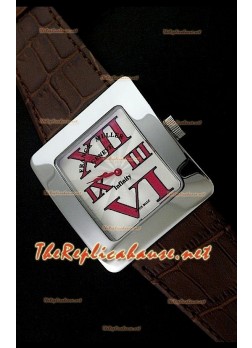 Franck Muller Infinity Ladies Replica Watch in Brown Leather - Red Numerals
