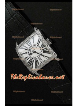 Franck Muller Master Square Watch with Black Strap White Dial