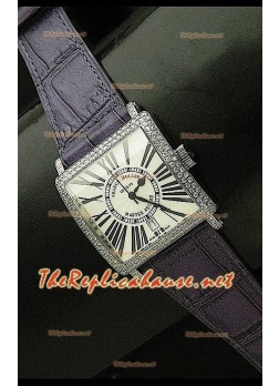 Franck Muller Master Square Watch with Purple Strap White Dial