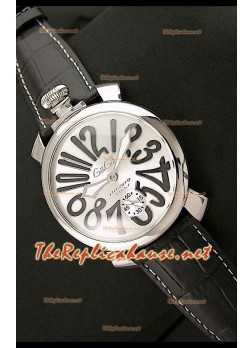 GaGa Milano Manuale Watch in Steel - 48MM - Black Numerals