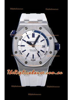 Audemars Piguet Royal Oak Diver Swiss Replica Watch White Dial 1:1 Quality 3120 Movement 904L Steel 