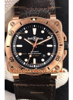 Bell & Ross BR03-92 Diver Rose Gold Black Dial Swiss Replica Watch 1:1 Mirror Replica