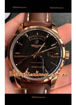 Breitling Transocean Day & Date Swiss Replica Watch in Black Dial 1:1 Mirror Edition