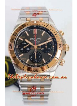 Breitling Chronomat B01 42 Edition Swiss 904L Steel 2 Tone Rose Gold with Grey Dial 1:1 Mirror Replica Watch