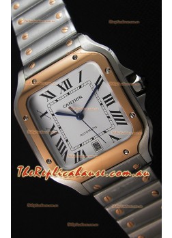 Cartier Santos De Cartier 1:1 Mirror Replica - 40MM Two Tone Steel Watch 
