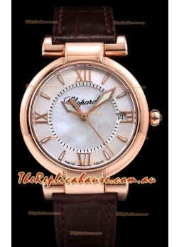 Chopard Imperiale White Dial Swiss Automatic Replica Timepiece in Rose Gold Case 904L Steel 