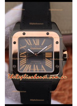 Cartier Santos Titanium Casing Watch in Rose Gold Bezel 1:1 Mirror Quality - Automatic Movement