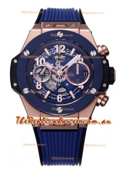 Hublot Big Bang Unico Blue Rose Gold Casing 1:1 Mirror Edition Swiss Replica Watch