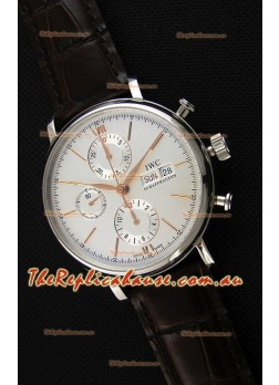 IWC Portofino Chronograph IW391022 White Dial 1:1 Mirror Replica Watch 