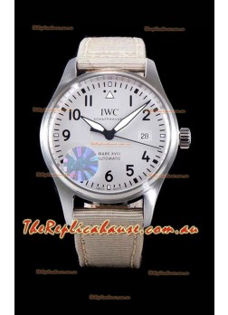 IWC Pilot's MARK XVIII Aviator 1:1 Swiss Timepiece in 904L Steel Case - Beige Nylon Strap 