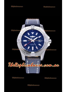 Breitling Avenger 43 Automatic Blue Dial Military Strap 1:1 Mirror Swiss Replica Watch 