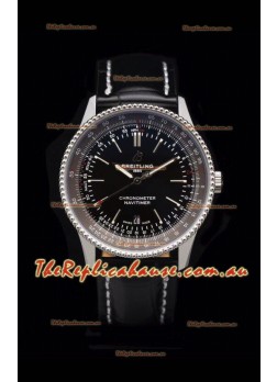 Breitling Navitimer 1 Automatic Swiss Replica Watch in Black Dial - Leather Strap