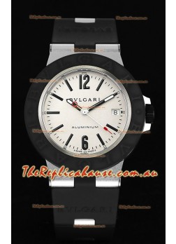 Bvlgari Aluminum 1:1 Mirror Swisss Replica Watch in White Dial 