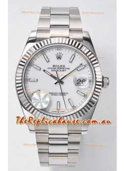 Rolex Datejust Cal.3235 Movement Swiss Watch 1:1 Mirror Replica 904L Steel 41MM - White Dial 