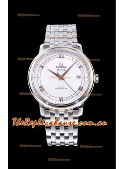 Omega De Ville Prestige Co-Axial 36.8MM White Dial 1:1 Swiss Mirror Replica Timepiece 