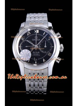 Omega De Ville Chronograph 1:1 Mirror Replica Timepiece in Black Dial 42MM