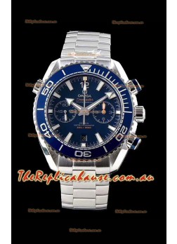 Omega Planet Ocean 600M Chronograph 904L Steel Blue Dial 1:1 Mirror Replica Timepiece 