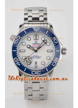 Omega Seamaster 300M Co-Axial Master Chronometer White/Blue Swiss 1:1 Mirror Replica Watch