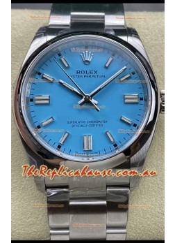 Rolex Oyster Perpetual REF# 126000 36MM Swiss Movement Tiffany Blue Dial 904L Steel 1:1 Mirror Replica Watch