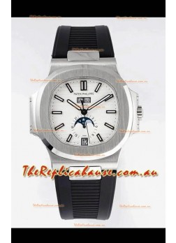 Patek Philippe Nautilus 5726A 1:1 Mirror Swiss Watch White Dial Rubber Strap