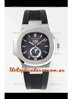 Patek Philippe Nautilus 5726A 1:1 Mirror Swiss Watch Blue Dial Rubber Strap