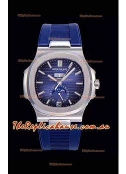 Patek Philippe Nautilus 5726A 1:1 Mirror Swiss Watch Blue Dial Rubber Strap 