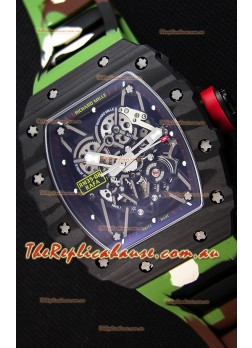 Richard Mille RM35-02 Rafael Nadal Forged Carbon Case with Camouflage Rubber Strap 