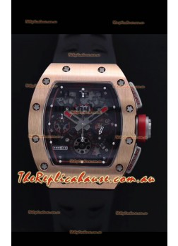Richard Mille RM011-FM Felipe Massa Rose Gold Casing Swiss Replica Timepiece