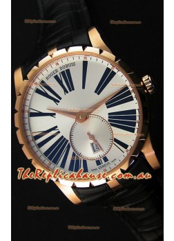Roger Dubuis Excalibur RDDBEX0587 Pink Gold Steel White Dial Swiss Replica Watch