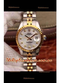 Rolex Datejust Ladies 28MM Cal.3135 Movement Swiss Replica in 904L Steel Yellow Gold 2 Tone Case