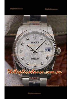 Rolex Datejust 36MM Cal.3135 Movement Swiss Replica Watch in 904L Steel Casing in White Dial