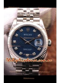 Rolex Datejust 36MM Cal.3135 Movement Swiss Replica Watch in 904L Steel Blue Computer Dial  