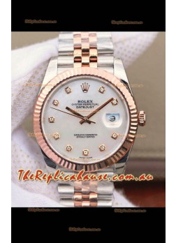 Rolex Datejust 41MM Cal.3135 Movement Swiss Replica Watch in 904L Steel Two Tone Pearl Dial