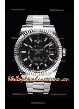 Rolex Sky-Dweller REF# 326934 Black Dial Timepiece in 904L Steel Case 1:1 Mirror Replica