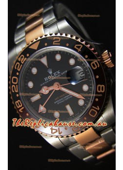 Rolex GMT Masters Japanese Replica Watch in Two Tone Rose Gold Casing