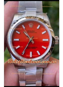 Rolex Oyster Perpetual REF#277200 31MM Swiss Movement Swiss Replica Red Dial 904L Steel 1:1 Mirror Replica Watch