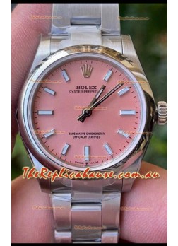 Rolex Oyster Perpetual REF#277200 31MM Swiss Movement Swiss Replica Pink Dial 904L Steel 1:1 Mirror Replica Watch