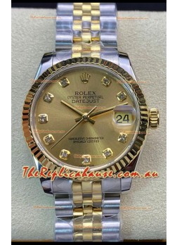 Rolex Datejust 278273 31MM Swiss Replica in 904L Steel in Gold Dial - 1:1 Mirror Replica