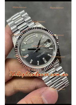 Rolex Day Date Presidential Stainless Steel Grey Pearl Dial Watch 40MM - 1:1 Mirror Quality