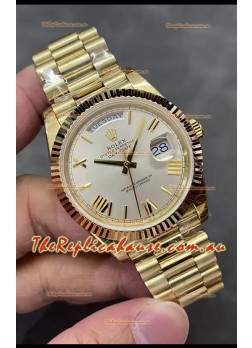 Rolex Day Date Presidential 18K Rose Gold Watch 40MM - Steel Dial 1:1 Mirror Quality
