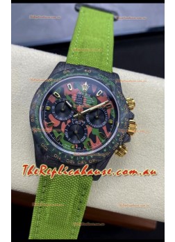 Rolex Daytona DiW Military Green Edition Watch - Forged Cabon Casing 1:1 Mirror Replica