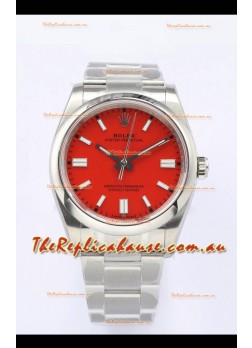 Rolex Oyster Perpetual REF#126000 36MM Swiss Movement Swiss Replica Red Dial 904L Steel 1:1 Mirror Replica Watch